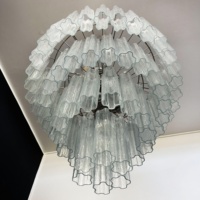 Lustre moderne vintage américain élégant luxe 4 couches en verre de Murano pour salon salle à manger chambre et hôtel