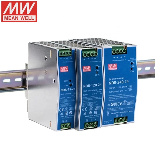 Mean Well NDR-75/120/240/480-12/24/48 75W 120W 240W 480W Switching DIN Rail Power Supply 12V 24V 48V Switching Power Supply