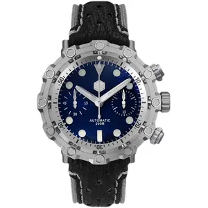 San martin-montre en cuir pour homme, chronographe, automatique, mécanique, 20atm, Grade 5, titane ETA7753, livraison gratuite - Product Image 1