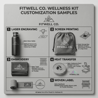 Ensemble cadeau d'entreprise personnalisé, kit de bien-être avec bouteille de sport, serviette, bande de résistance, bandeau, pochette de rangement