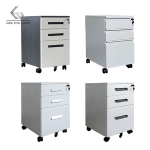 Personal pequeños lotes grandes Pedestal móvil con ruedas Almacenamiento móvil Muebles de oficina Gabinete de archivo de acero de metal de 3 cajones - Product Image 2