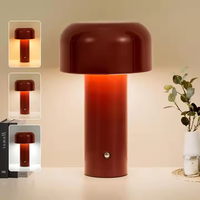 Lampe de chevet LED décorative moderne en forme de champignon, portable, sans fil, avec batterie de secours, pour salon et chambre à coucher