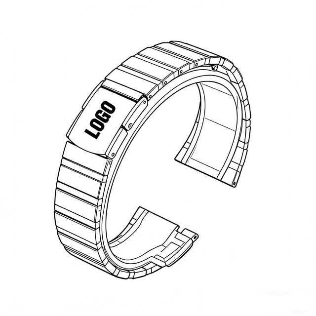 Luxury Custom Watch Parts Metal Watch Band with Diamond-Cut Chamfers High-End Watch Bracelet & Case Integration Solution