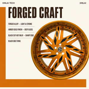 ล้อแม็กซ์ XINLAI คุณภาพสูง ลาย Candy Orange ขนาด 19 20 21 นิ้ว 5x112 ดีไซน์ Turbine Twist Diamond สำหรับรถยนต์ Mercedes C Class W206 Sport - Product Image 2