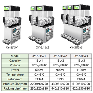 آلة صنع العصائر 3 خزانات 15L آلة صنع الثلج Slushie آلة صنع المشروبات المجمدة آلة طين للأغذية التجارية - Product Image 2