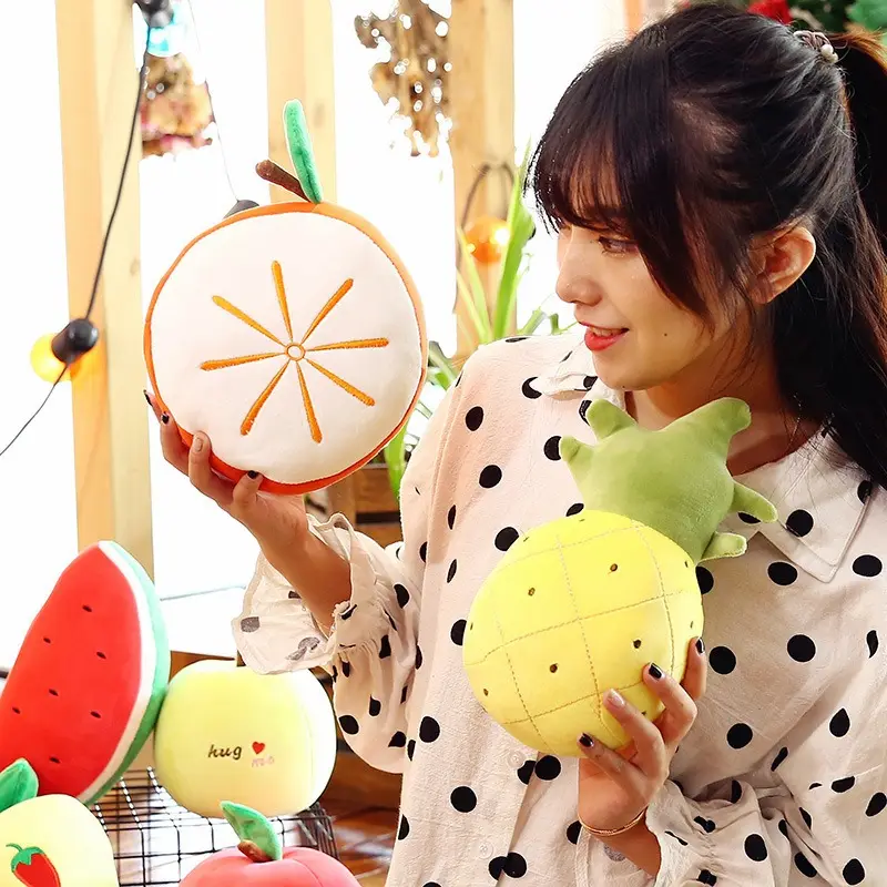 Wholesale Custom OEM Kawaii Pineapple Plush Doll Watermelon Plush Toy Fruit Plush Hugging Pillow For Home Ornament