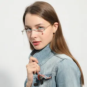 13Design Mode Brillen Alloy Frame Frauen Wasser tropfen Linsen lose Kette Anhänger Half Frame Luxus Strass Bling Sonnenbrille