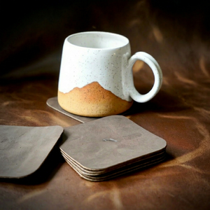 Juego de Posavasos de Cuero Genuino con Aislamiento Térmico, Clásicos, Vintage, Cuadrados, para Bebidas, Vasos, Tazas, Antideslizantes, Duraderos - Product Image 1