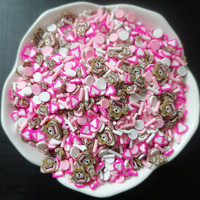 1KG DIY Craft Slime Sprinkles Valentine Day Polymer Clay Slices Pink Heart Love Bear Mixture Polymer Clay Sprinkles