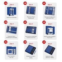 Coffret Cadeau d'Entreprise Personnalisé avec Logo, comprenant un Gobelet Isotherme, un Carnet en Cuir PU, un Stylo Bille, un Porte-Cartes et un Support Téléphone