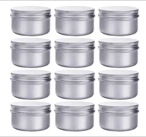 15G 30G 50/120G 2Oz 5Oz Putaran Emas Hitam Wadah Timah Jar Teh Timah Permen Perhiasan Kasus Lilin Aluminium Dapat Aluminium Jar Kotak Timah