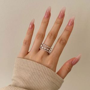 Dylam Personalized <b>Statement</b> Jewelry 925 Sterling <b>Silver</b> Multiple Layer Eternity Band 5A Cubic Zirconia Twisted Dress up <b>Rings</b> - Product Image 3