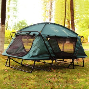 Tenda da campeggio pieghevole da campeggio per 1-2 persone tenda da campeggio doppia antipioggia fuori terra tenda Oxford pieghevole portatile addensata - Product Image 5