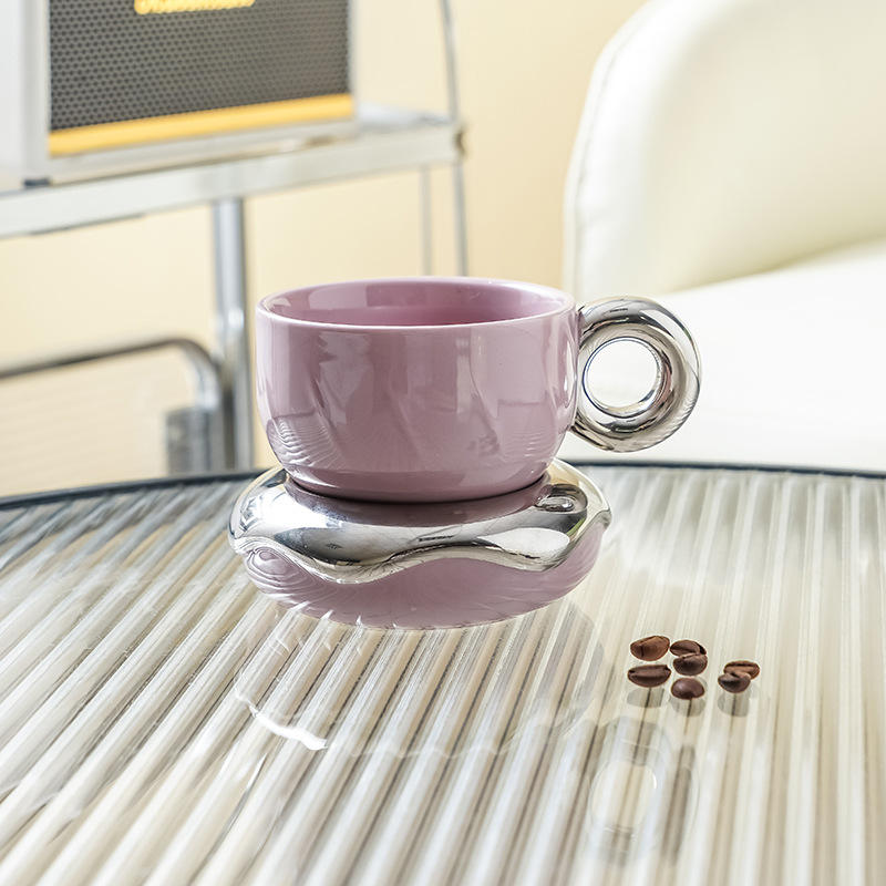 Purple Donut Coffee Cup and Saucer - Cup and Saucer