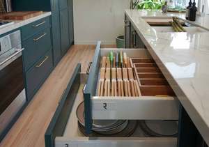 ตู้ไม้แลคเกอร์ดีไซน์ห้องครัวแบบแยกส่วนตู้ดีไซน์ตู้เฟอร์นิเจอร์ - Product Image 6