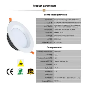 Ultra Anti parlama titreşimsiz 7w/9w/15w/20w/35w Led gömme projektör