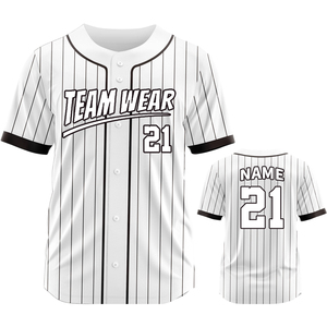 Maillot de baseball classique personnalisé vierge à manches longues avec boutons, logo et nom brodés, pour hommes et jeunes, WBQ52 - Product Image 3