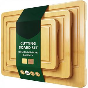 맞춤형 주방용 우드 대나무 도마 커팅 보드 3종 세트 - Product Image 1