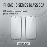 Verre avant OCA pour iPhone 18 Pro 18 Pro Max, remplacement de verre extérieur, OCA pré-installé, HD transparent, OEM ODM, vente en gros, directement de l'usine