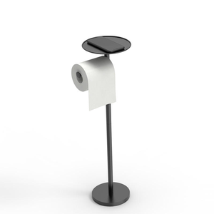 Wholesale <b>Bathroom</b> Paper Roll Holder Freestanding Toilet Stand with <b>Shelf</b> for Phones <b>Small</b> Objects - Product Image 3