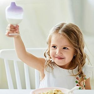 150ml BPA Free Cheerful Birthday Party <b>Cup</b> <b>Plastic</b> Goblet Sippy <b>Cup</b> Wine Glass Beverage Mug Milk Bottle With Lid for Kids: - Product Image 4