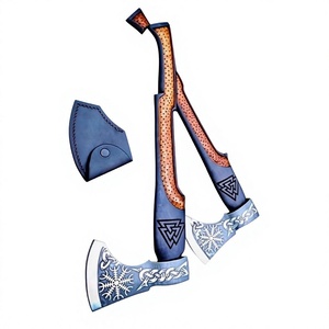 Handmade Carbon Steel <b>Axe</b> with <b>Wood</b> Handle and Fine Leather Sheath Viking Style Outdoor Use <b>Axe</b> for Sale in Cheap price - Product Image 2