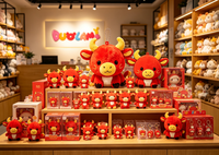Porte-clés en peluche personnalisé, adorable vache rouge de dessin animé, pendentif en peluche doux pour cadeau promotionnel, jouet en peluche personnalisé