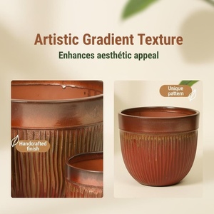 Grand <span class=keywords><strong>pot</strong></span> de sol en céramique avec finition émaillée, durable et écologique, design classique moderne pour jardin et usage domestique, <span class=keywords><strong>grande</strong></span> capacité - Product Image 3