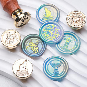 Sceau de cire Suidisi, rond, 2,2 cm, en laiton gravé, pour la décoration de sceaux de cire - Product Image 1