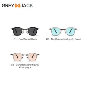Gafas de sol unisex Greyjack, montura metálica de PC, protección UV400, clase 2, diseño de montura completa para hombres y mujeres - Product Image 2
