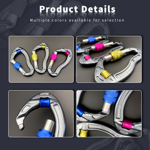 Vente directe usine – <span class=keywords><strong>Mousqueton</strong></span> porte-clés en aluminium en forme de D pour l'industrie lourde <span class=keywords><strong>avec</strong></span> <span class=keywords><strong>poulie</strong></span>, personnalisable <span class=keywords><strong>avec</strong></span> logo - Product Image 4