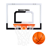 Panier de basket intérieur mural en métal avec 2 modes, tableau de bord électrique et lumière LED, mini cerceau pour enfant