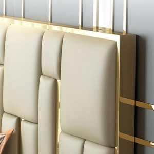 Lit King Size en Cuir Premium Moderne de Luxe avec Tête de Lit Surdimensionnée Cadre de Lit Queen Doux pour Meubles de Chambre à Coucher Principale - Product Image 3