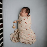 Literie pour bébé personnalisée à impression numérique de qualité supérieure, douce, 100% coton biologique, crêpe, couvertures en mousseline pour bébé, faible MOQ