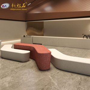 Nuevo Banco de Terrazo Magic Stone para Exteriores, Mueble Decorativo de Paisaje, Taburete Artístico de Hormigón de Alto Rendimiento, Mobiliario para Centros Comerciales - Product Image 3