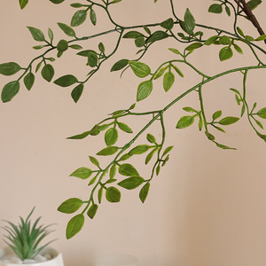 Foglie artificiali di Nandin verde arancione pianta per casa ristorante arredamento ufficio vero tocco foglie di fogliame pianta - Product Image 5