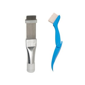 Stainless Steel Fin Comb With Blue Folding <b>Brush</b> For Air Conditioner Gap Cleaning And <b>Dust</b> Removal Tool Set - Product Image 2