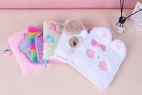 Carnets de notes, journaux, blocs-notes en peluche brodés avec logo personnalisé A5, dessins animés mignons, avec serrure et clés pour enfants et étudiants