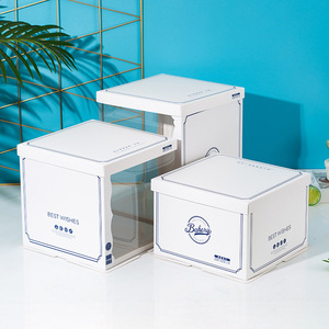 Caja de Embalaje para Pasteles Translúcida con Logotipo Personalizado, Azul, Rosa, Blanco, Caja para Pasteles de 6, 8 y 10 Pulgadas - Product Image 6