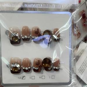 <span class=keywords><strong>Uñas</strong></span> Postizas de Longitud Media, Diseño Aleatorio, 10 Piezas/Juego, <span class=keywords><strong>Uñas</strong></span> Postizas con Efecto Ojo de Gato, <span class=keywords><strong>Elegantes</strong></span> <span class=keywords><strong>para</strong></span> Bodas - Product Image 6