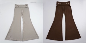 Casual Comfortable Regular Fit Floral Print Breathable Elastic Waist Flare Long <b>Pants</b> for Women <b>Summer</b> - Product Image 2