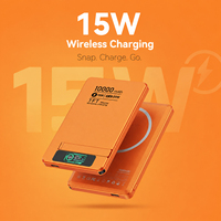 Batterie externe magnétique sans fil B2B 10000mAh ultra-mince en alliage d'aluminium, charge rapide PD20W, portable, ODM/OEM avec support et écran LED