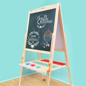 Tableau éducatif pour enfants, tableau magnétique effaçable à sec, <span class=keywords><strong>chevalet</strong></span> en bois pour enfants, <span class=keywords><strong>peinture</strong></span> pour tout-petits - Product Image 3