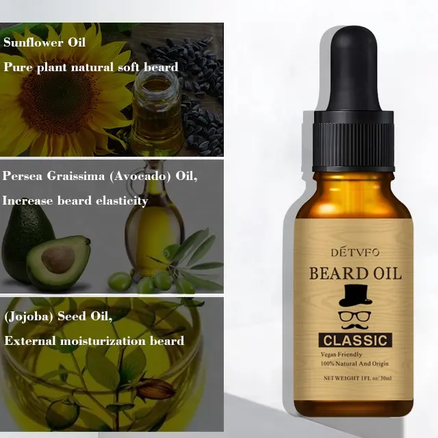 Beard Growth Product Personal Care Products Gentlemen's Private Label Natural Hair Growth Customized Men Hair Styling Organic100% Beard Growth Oil