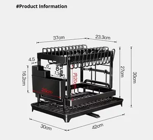 Estante multifuncional de doble capa para platos, cocina transfronteriza, almacenamiento de Metal para el hogar, organizador de encimera, estante de almacenamiento de vajilla - Product Image 3