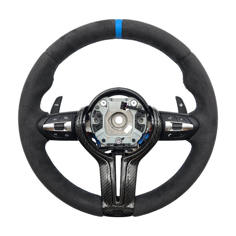 F10 Alcantara+Carbon Trim+Blue Sripe M stitching+Buttons Paddles