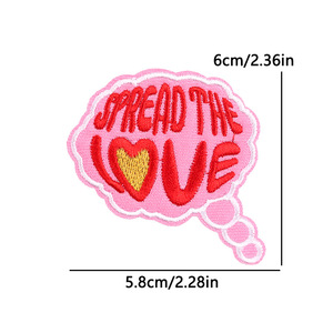 Wholesale Sell <b>Pink</b> Badge Hook And Loop Individuation Slogan Letter Iron/Sew On Embroidery Patches For Clothing/<b>Bag</b> - Product Image 4