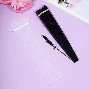 Abanico Plegable de Bambú con Diseño de Encaje Pintado y Tallado, Ecológico, Arte Popular, Decoración del Hogar, Regalo Empresarial, Recuerdo de Fiesta - Product Image 6