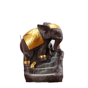 Nuevo quemador de incienso creativo transfronterizo con diseño de elefante dorado y madera de sándalo púrpura para aromaterapia y decoración del hogar. - Product Image 5