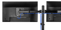 Support double écran pour ordinateur portable, bras pour moniteurs de 14 à 27 pouces, fixation murale, construction en acier, capacité de charge de 9 kg, inclinaison de 45°, rotation à 360°